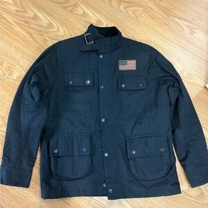 Barbour waxed steve mcqueen size s moto jacket US flag